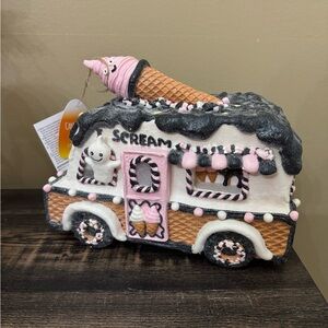 Halloween Ice Cream Truck Decor with Pink and Black Accents